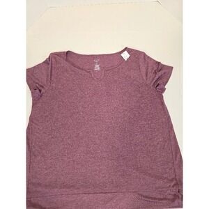 NWT St. John's Bay‎ Women's XXL Short Sleeve V-Neck Knit Top Burgundy Heather